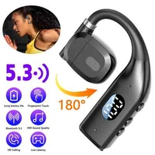Wireless Bluetooth 5.3 Earpiece Headset Driving Trucker Earbuds Noise Cancelling
