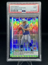 2009 Finest Red Refractor /25 Rookie RC Matthew Stafford #100 PSA 9