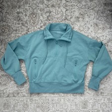 Old Navy Dynamic Fleece Women  s Large Half Zip Sweatshirt Luminous Blue