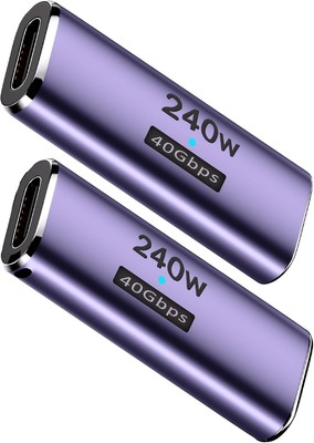 USB C Female to Adapter 2 Pack, C Coupler 4 Purple 