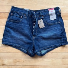 Levi's 501 Original Fit Jean Shorts Women's Size 32 Dark Wash Denim Boho NWT