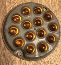 Vintage Anthes Force Oiler Co. Amber Glass Marble Cats Eye Reflector