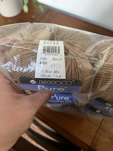Berroco PURE MERINO Extra Fine Yarn (Lot of 10) Color #4523 Tan NEW DISCONTINUED image 3