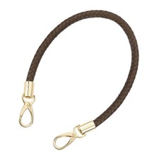 50cm Short Leather PU Braided Purse Replacement Handle - Dark Coffee, Gold