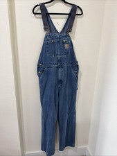 Carhartt Overalls R08 DNM 36x32 Blue Denim Bib Workwear Carpenter Utility