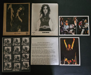 ALICE COOPER Job Lot Bundle / 2 Press Photos / 2 Postcards / Photo sheet