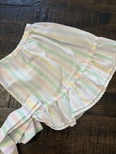 Vintage Baby Bonnet Stripe Adjustable Ribbon