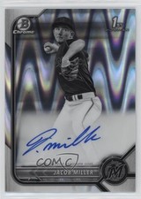 2022 Bowman Draft Black & White RayWave Refractor Jacob Miller Auto 16in