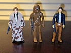 Star Wars Vintage lot - Chewbacca, Han Solo (Bespin & Trench coat) w/weapons