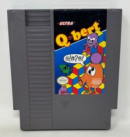 NES Nintendo - Q*Bert w/Manual & Dust Cover - Tested (Ultra, 1989)