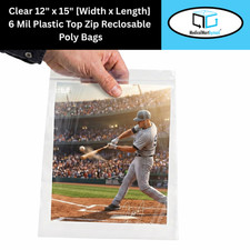 6 Mil Clear Reclosable Zipper Bags 12" x 15" Self Seal Polybag 250 Packs