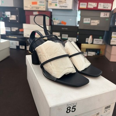 NEOUS Tuber 80mm Black Leather and PVC Sandal Heels size 38 BRAND NEW fast2Ship