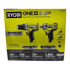 RYOBI One+ HP 18V 2-Tool Combo Kit 1/2" Drill 1/4" Hex Impact PBLCK112K2 (OB)