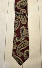 Sutter & Grant 100% Silk Men’s Necktie Maroon Paisley Made In USA 3.75”x57.5”