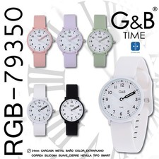 G&B Slim Ultra-Thin Unisex Quartz Watch Plastic Strap Minimalist 30m New