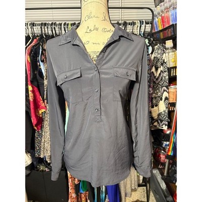 Old Navy Half Button Up Shirt Carbon Gray Office Minimalist M 250557-16