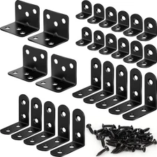 26PCS L Bracket Corner Brace Kit, 3 Sizes Stainless Steel L Brackets for Wood Sh
