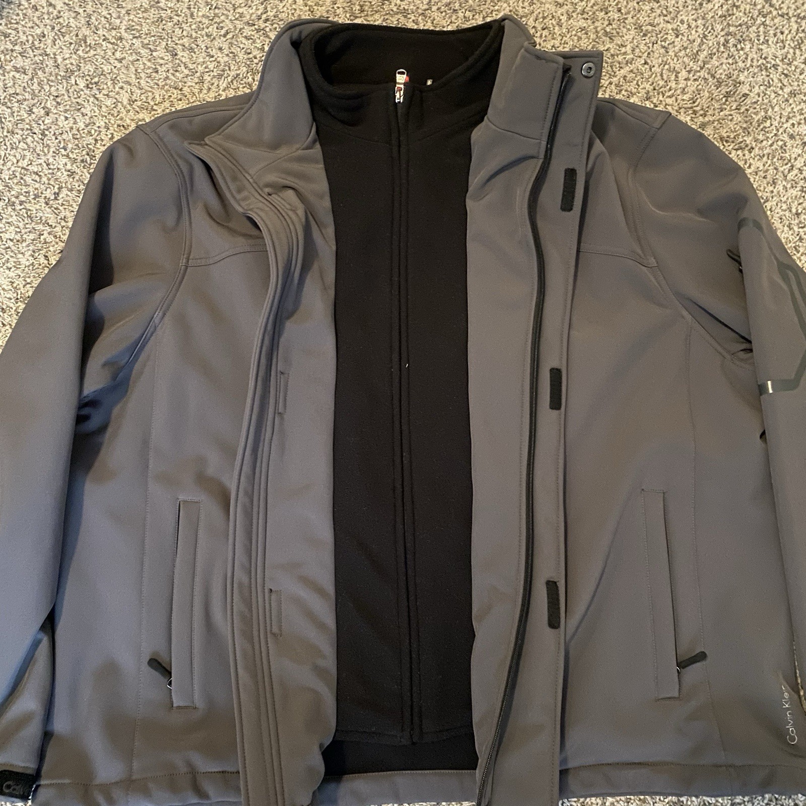 Calvin Klein Men's Gray Softshell Jacket Full Zip… - image 3