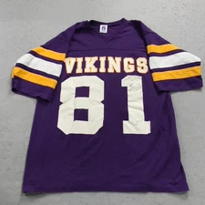 VINTAGE Minnesota Vikings Shirt Mens Large Single Stitch Logo 7 Shirsey 90s