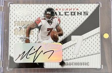 MICHAEL VICK 2003 Leaf Certified Materials Fabric Of The Game JERSEY AUTO #d 1/7