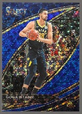 2019-20 Panini Select Goga Bitadze Courtside Hybrid Blue Disco Prizm /25 Pacers