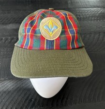 Webelos Cub Boy Scouts Of America Plaid Green BSA Hat Cap Size S/M