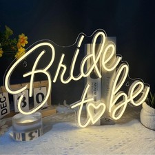 Bride to be Neon Sign, Warm White LED Neon Light Signs USB Wedding Light Sign...