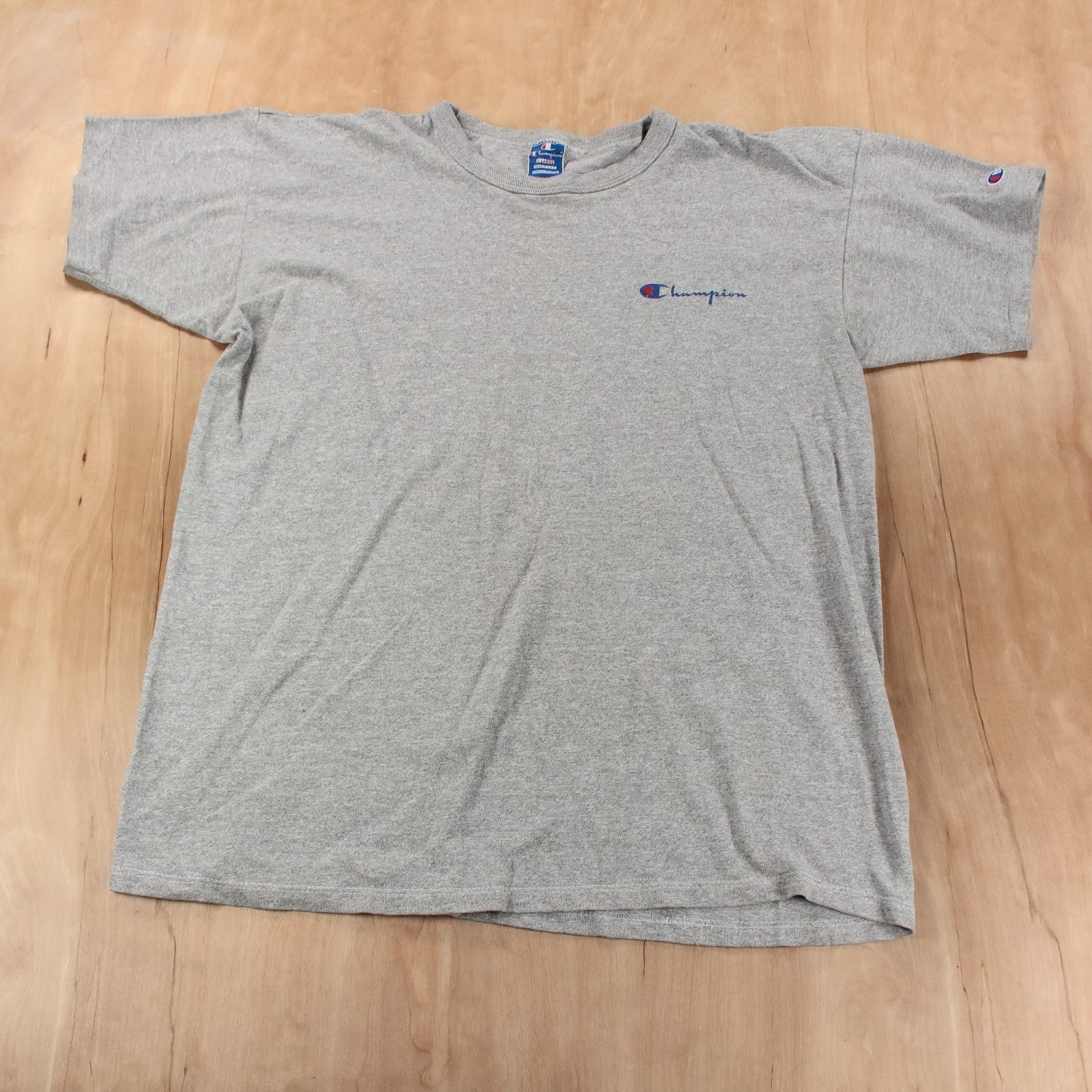 vtg 90s usa made CHAMPION rayon blend heather gray gym t-shirt XL single stitch
