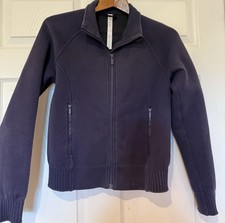 Great Lululemon Full Zip Jacket Size 8 Dark Blue Navy EUC
