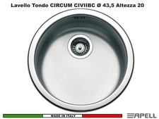 FHULLER Lavello Cucina Incasso Pozzetto Tondo CIRCUM CIVIIBC Acciaio Ø 43,5 H.20