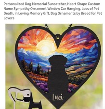 Self Personalized Pet Memorial Suncatcher Custom Dog Cat Loss Sympathy Gift