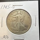 1945 Liberty Walking Half Dollar 50C Silver 0.900 Denver Business KM#142