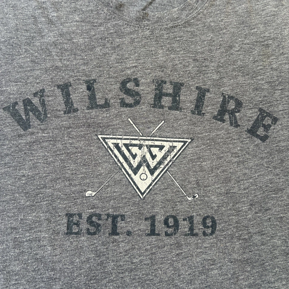 De colección Oficial Wilshire Country Club Est. Camisa gris mediana del club de golf 1919 Foto 2 de 4