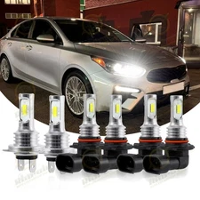 For KIA FORTE 2019-2021 LED Headlight High Low Fog Light Bulbs Combo Kit 6pcs