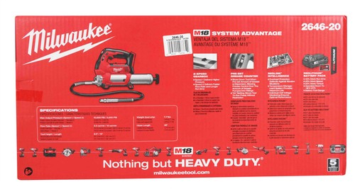 Kit de pistola de engrase inalámbrica Milwaukee 2646-21ct M18 18 voltios (1,5 Ah) - Imagen 12 de 12