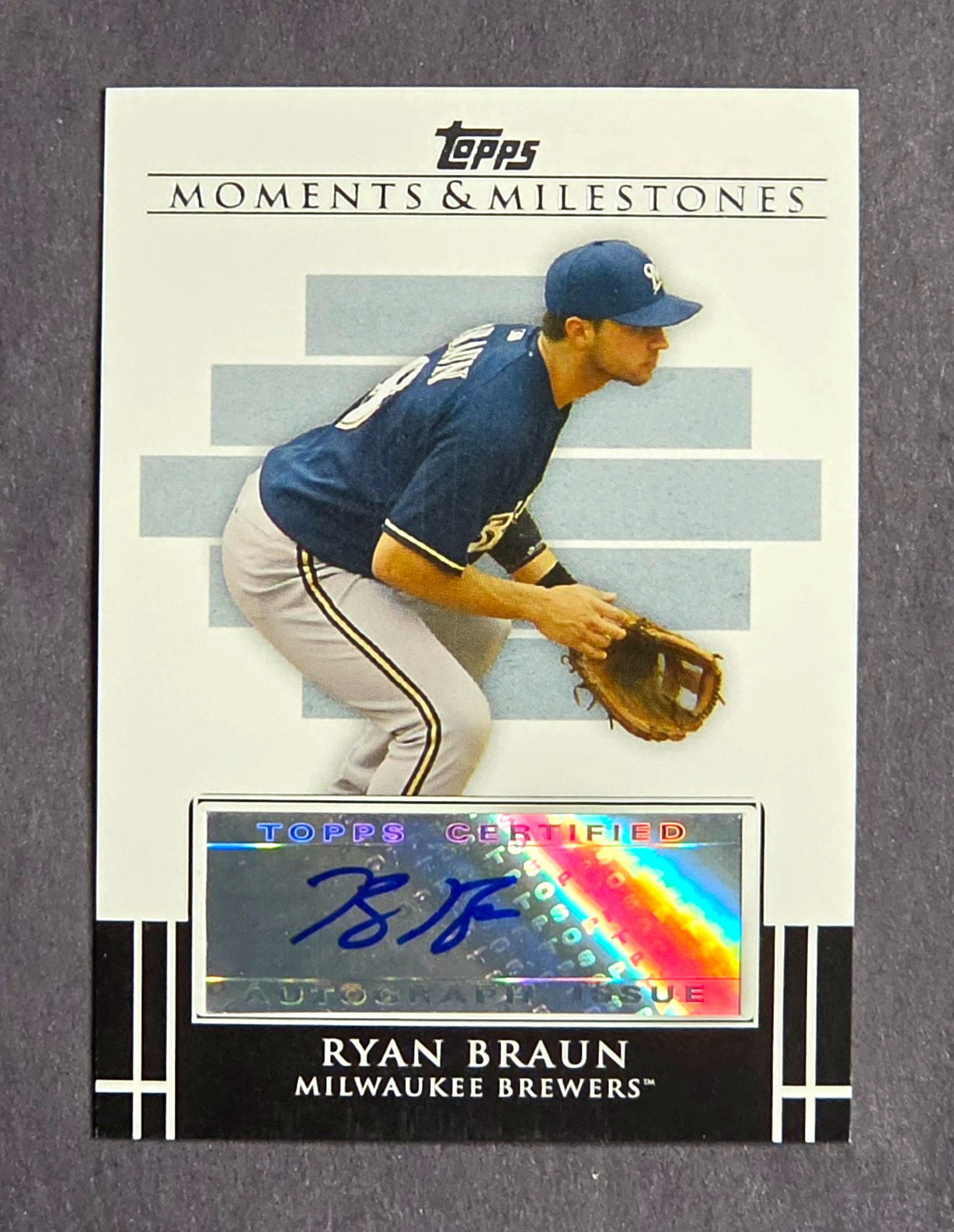 2008 Topps Moments & Milestones Autographs Ryan Braun #MA-RB Auto Brewers