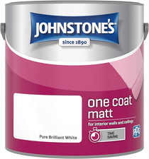 Johnstone'S One Coat Matt Emulsion Paint - Pure Brilliant White 2.5L