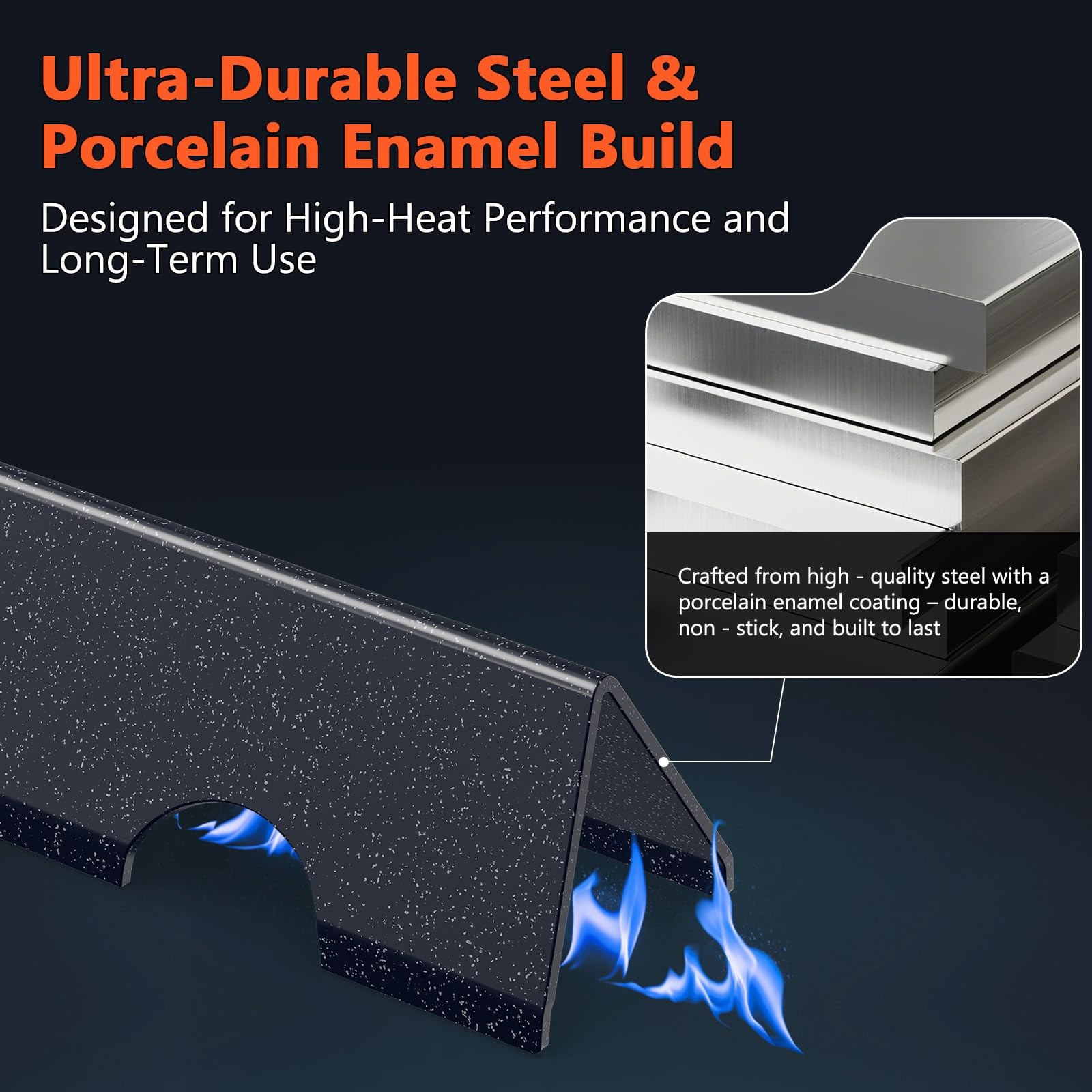 66033 Flavorizer Bars for Weber Genesis 2 E-410, E-415, E-435, Porcelain Steel