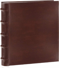 Brown European Bonded Leather Photo Album Holds 200 Photos 5x7 Memo Area