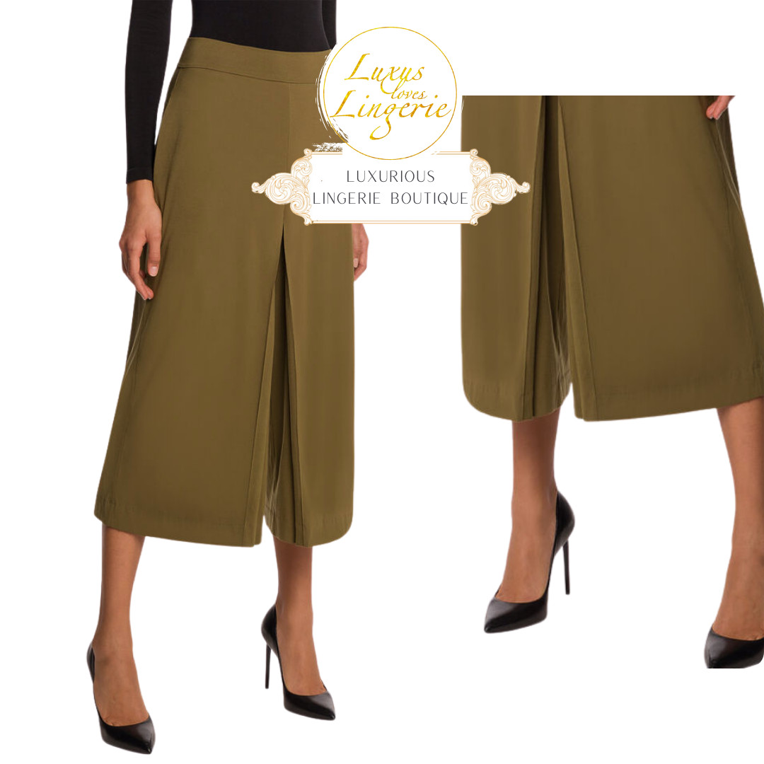 Aurora Pure Cut Culotte By Wolford M Medium Earth Green Pants Skirt Design Loose