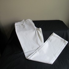 Chaps Cotton Blend Straight Dress Pant Trouser White 12 Preowned