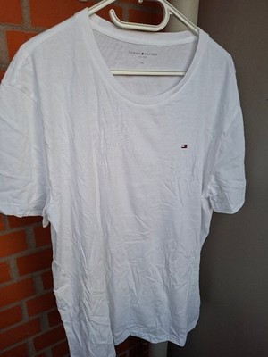 TOMMY HILFIGER T-SHIRT WEISS GR. 2 XL LOGO GESTICKT NEUWARE VS