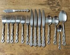 Set Oneida Community FANTASY Stainless Pierced Salad Forks Grapefruit Spoon