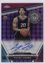 2023-24 Chrome Certified Rookie Purple Geometric Refractor Colby Jones Auto 1b30