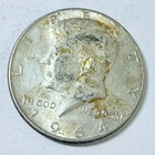 1964 Kennedy Half Dollar 90% Silver Circulated Coin Free Shipping #8843