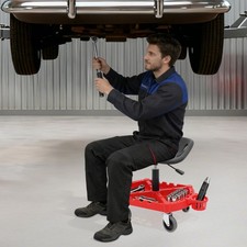 Adjustable Chair Mechanics Creeper Stool Work Roller Seat Tray Garage Auto Shop