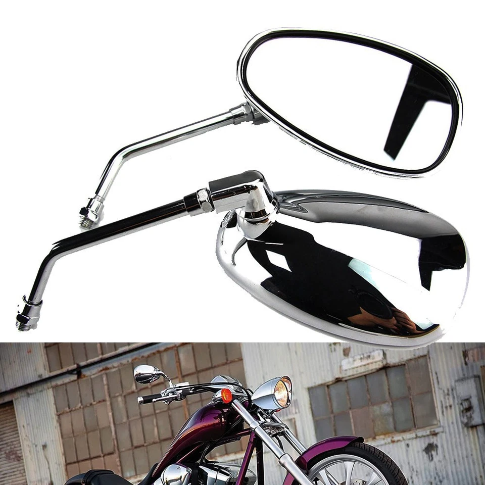 Chrome Motorcycle Side Mirrors For Buell 1125CR Lightning CB1000R CB1100 CB125S Foto 4 de 4