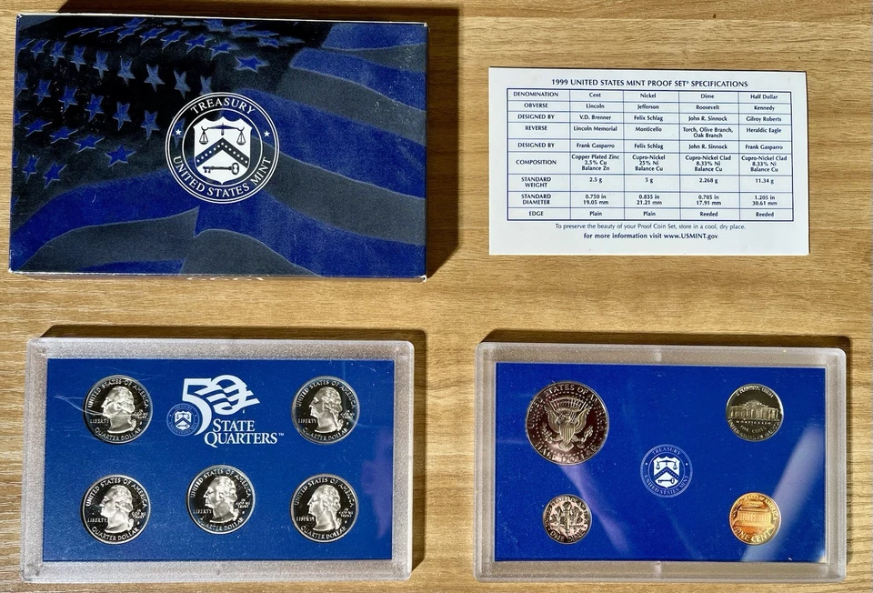 1999 2000 2001 2002 2003 2004 2005 2006 2007 2008 2009 US Mint Proof Sets OGP! - Image 4 of 4