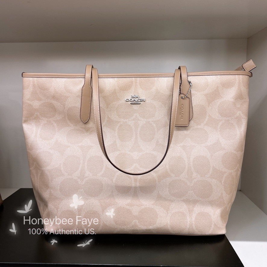 NWT Coach Large City Tote Bag In Maxi Signature Canvas CCD66 | eBay
