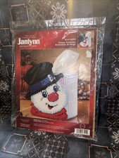 Janlynn Plastic Canvas Kit Snappy Snowman Tissue Box Cover 167-0204 Christmas
